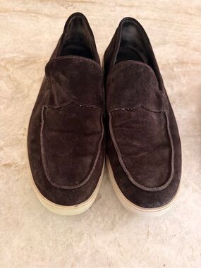Vince Dark Brown Suede Slip-On Loafers